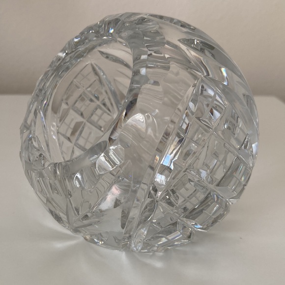 Vintage Cut Lead Crystal Sphere Orb Round Bowl Cigar/Cigarette Ashtray Bowl - Picture 5 of 10